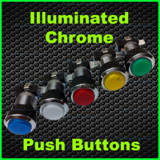 Chrome - LED - ILLUMINATED Push BUTTONS