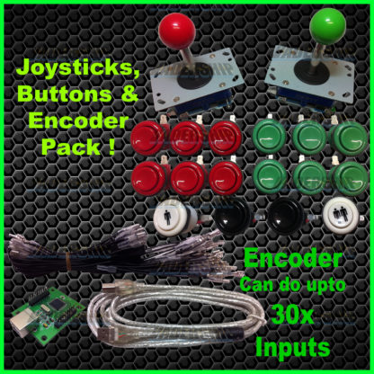 2x JOYSTICKS & 16x BUTTONS & Xin-mo USB Encoder