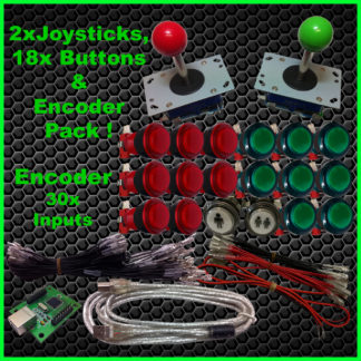 2x JOYSTICKS & 18x Illuminated BUTTONS & Xin-mo USB Encoder