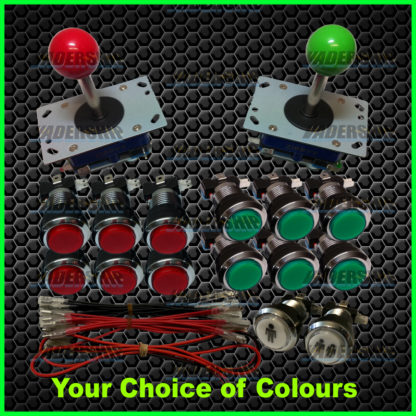 2x JOYSTICKS & 14x Illuminated Chrome BUTTONS