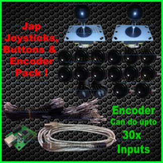 2x Japanese JOYSTICKS & 16x BUTTONS & Xin-mo USB Encoder